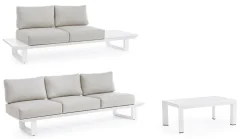 Outlet Bizzotto SALOTTO ANGOLARE IN ALLUMINIO BIANCO CX21 - KONNOR