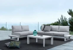 Outlet Bizzotto SALOTTO ANGOLARE IN ALLUMINIO BIANCO CX21 - KONNOR