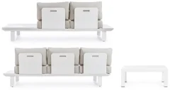 Outlet Bizzotto SALOTTO ANGOLARE IN ALLUMINIO BIANCO CX21 - KONNOR