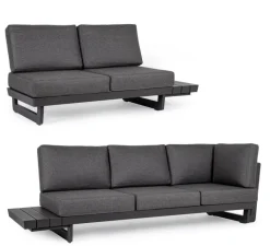 Clearance Bizzotto SALOTTO ANGOLARE IN ALLUMINIO ANTRACITE WG21 - INFINITY