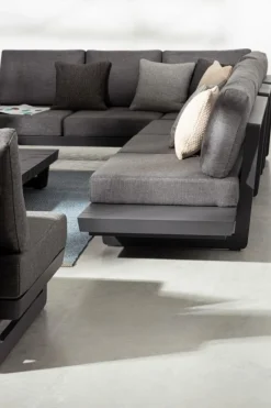 Clearance Bizzotto SALOTTO ANGOLARE IN ALLUMINIO ANTRACITE WG21 - INFINITY