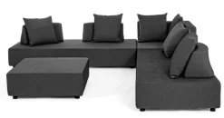 Outlet Bizzotto SALOTTO ANGOLARE IN TESSUTO PER ESTERNO ANTRACITE - PIPER