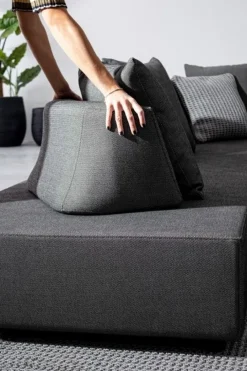 Outlet Bizzotto SALOTTO ANGOLARE IN TESSUTO PER ESTERNO ANTRACITE - PIPER