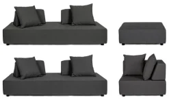 Outlet Bizzotto SALOTTO ANGOLARE IN TESSUTO PER ESTERNO ANTRACITE - PIPER