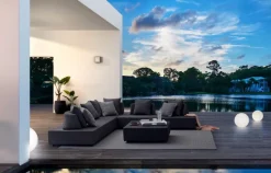 Outlet Bizzotto SALOTTO ANGOLARE IN TESSUTO PER ESTERNO ANTRACITE - PIPER