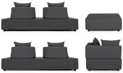 Outlet Bizzotto SALOTTO ANGOLARE IN TESSUTO PER ESTERNO ANTRACITE - PIPER