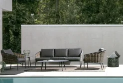 Discount Bizzotto SALOTTO IN FIBRA SINTETICA ANTRACITE YK13 - MARIBELA