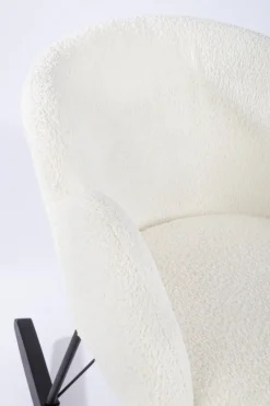 Sale Bizzotto SEDIA A DONDOLO EFFETTO BOUCLE' BIANCA - SIBILLA
