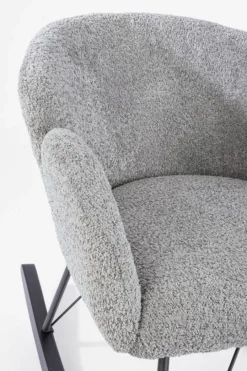 Outlet Bizzotto SEDIA A DONDOLO EFFETTO BOUCLE' GRIGIO CHIARO - SIBILLA