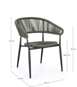 Hot Bizzotto SEDIA C-BR ALGAIDA ANTRACITE/VERDE