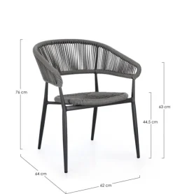 New Bizzotto SEDIA C-BR ALGAIDA ANTRACITE/GRIGIO