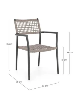 Clearance Bizzotto SEDIA C-BR CALETA ANTRACITE/KHAKI