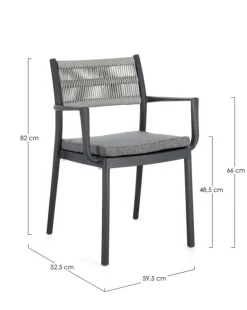 Hot Bizzotto SEDIA C-BR C-C ALVIN ANTRACITE/GRIGIO CH