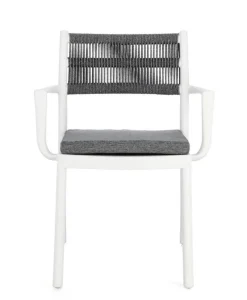 Outlet Bizzotto SEDIA C-BR C-C ALVIN BIANCO/GRIGIO SCURO