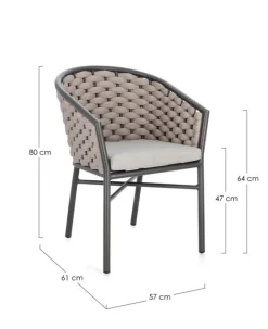 Discount Bizzotto SEDIA C-BR C-C MARGALIDA ANTRACITE/KHAKI