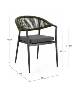 Outlet Bizzotto SEDIA C-BR C-C MILLOR ANTRACITE/VERDE