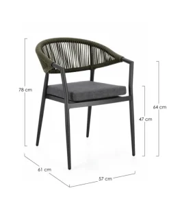 Bizzotto SEDIA C-BR C-C MILLOR ANTRACITE/VERDE