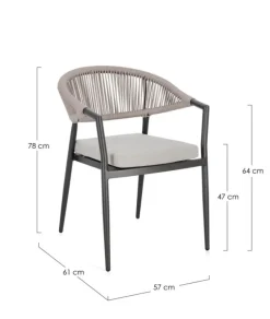 Hot Bizzotto SEDIA C-BR C-C MILLOR ANTRACITE/KHAKI