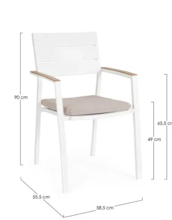 Outlet Bizzotto SEDIA C-BR C-C ZELMAR BIANCO YK11