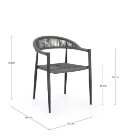 Clearance Bizzotto SEDIA C-BR JANDIA ANTRACITE/GRIGIO