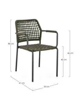 Clearance Bizzotto SEDIA C-BR RAJADA ANTRACITE/VERDE