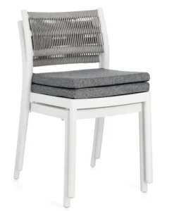 New Bizzotto SEDIA C-C ALVIN BIANCO/GRIGIO CHIARO