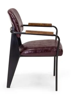 Sale Bizzotto SEDIA CON BRACCIOLI IN ECOPELLE BORDEAUX - NELLY