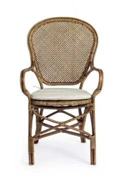 Sale Bizzotto SEDIA CON BRACCIOLI IN FIBRE NATURALI MIELE - EDELINA