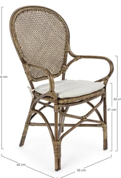 Sale Bizzotto SEDIA CON BRACCIOLI IN FIBRE NATURALI MIELE - EDELINA