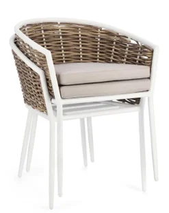 Sale Bizzotto SEDIA CON CUSCINO BIANCO YK11 - MARIBELA