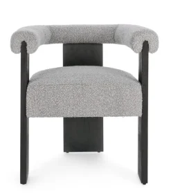 Outlet Bizzotto SEDIA EFFETTO BOUCLE' NERO GRIGIO - AGAPE