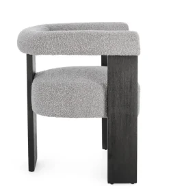 Outlet Bizzotto SEDIA EFFETTO BOUCLE' NERO GRIGIO - AGAPE