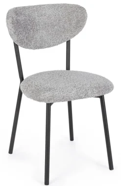 Bizzotto SEDIA EFFETTO BOUCLE' GRIGIO CHIARO - LUDMILLA