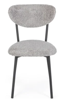 Bizzotto SEDIA EFFETTO BOUCLE' GRIGIO CHIARO - LUDMILLA
