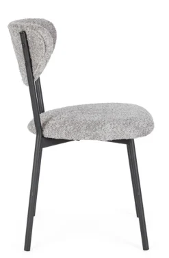 Bizzotto SEDIA EFFETTO BOUCLE' GRIGIO CHIARO - LUDMILLA