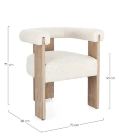 Bizzotto SEDIA EFFETTO BOUCLE' NATURALE - AGAPE