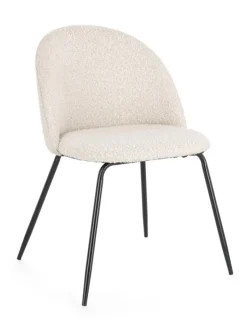 Online Bizzotto SEDIA EFFETTO BOUCLE' NERO/AVORIO- TANYA