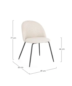 Online Bizzotto SEDIA EFFETTO BOUCLE' NERO/AVORIO- TANYA