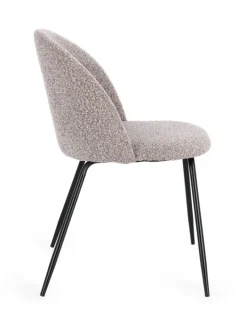 Best Bizzotto SEDIA EFFETTO BOUCLE' NERO/VISONE - TANYA