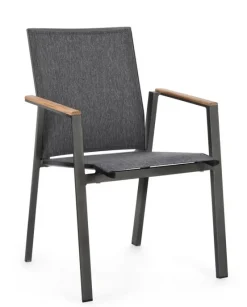 Outlet Bizzotto SEDIA IN ALLUMINIO ANTRACITE GK52 - CAMERON
