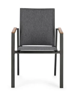 Outlet Bizzotto SEDIA IN ALLUMINIO ANTRACITE GK52 - CAMERON