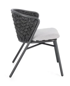 New Bizzotto SEDIA IN ALLUMINIO ANTRACITE QS22/GRAPHITE - HARLOW