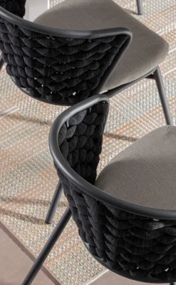 New Bizzotto SEDIA IN ALLUMINIO ANTRACITE QS22/GRAPHITE - HARLOW