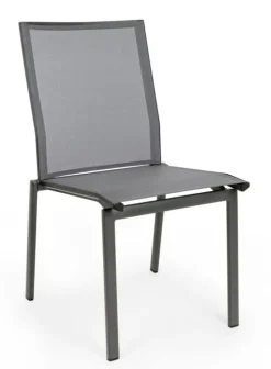 Sale Bizzotto SEDIA IN ALLUMINIO IMPILABILE ANTARCITE GK52 - CRUISE