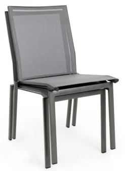 Sale Bizzotto SEDIA IN ALLUMINIO IMPILABILE ANTARCITE GK52 - CRUISE