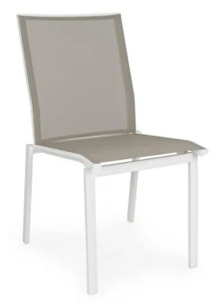 Online Bizzotto SEDIA IN ALLUMINIO IMPILABILE BIANCO/TORTORA GK50 - CRUISE