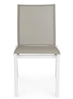 Online Bizzotto SEDIA IN ALLUMINIO IMPILABILE BIANCO/TORTORA GK50 - CRUISE