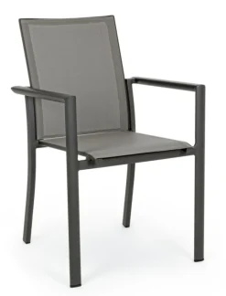 Sale Bizzotto SEDIA IN ALLUMINIO IMPILABILE ANTRACITE CX23 - KONNOR