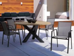 Sale Bizzotto SEDIA IN ALLUMINIO IMPILABILE ANTRACITE CX23 - KONNOR