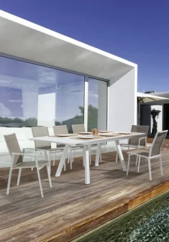 Clearance Bizzotto SEDIA IN ALLUMINIO IMPILABILE BIANCO GK50 - CRUISE